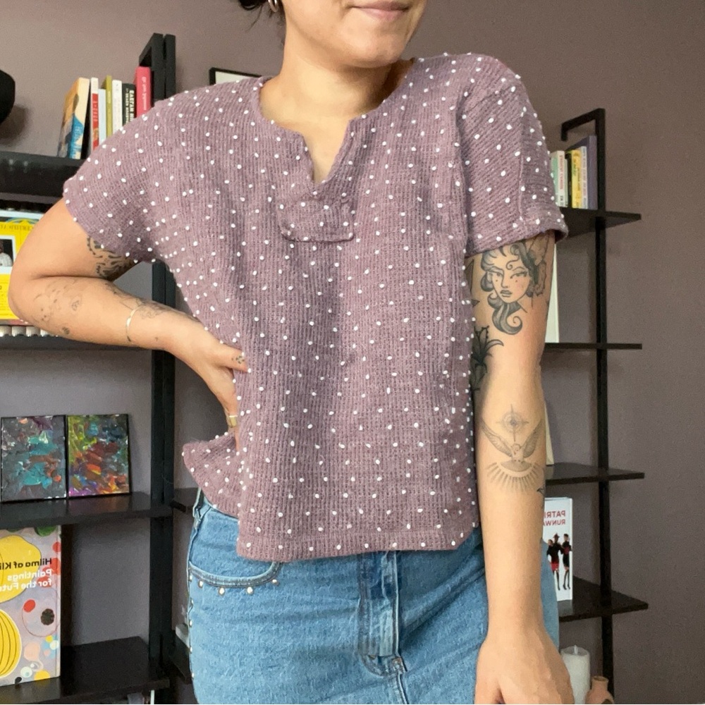 Women's Purple Polka Dot Top